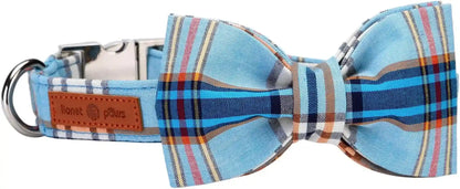 Lionet Paws Boy Dog Collar with Bowtie, Comfortable Adjustable Cute Navy Blue Bow Tie Collar for Male Dogs Gift, Xlarge, Neck 16-26 Inches8