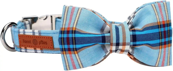 Lionet Paws Boy Dog Collar with Bowtie, Comfortable Adjustable Cute Navy Blue Bow Tie Collar for Male Dogs Gift, Xlarge, Neck 16-26 Inches8