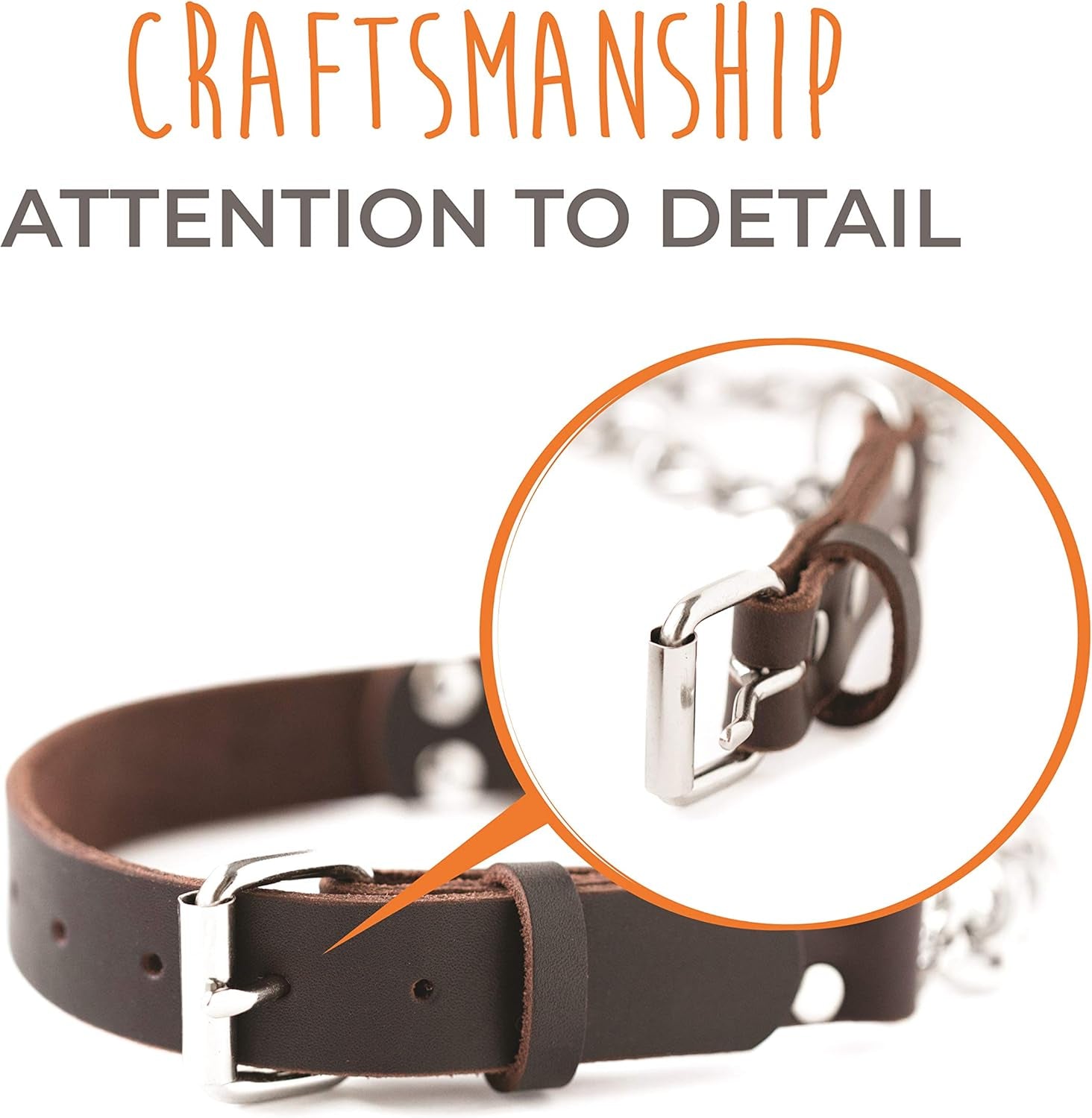 mighty-paw-martingale-dog-collar-no-pull-design-stainless-steel-chain-limited-chain-cinch-training-brown-leather-martingale-training-collar-medium-size
