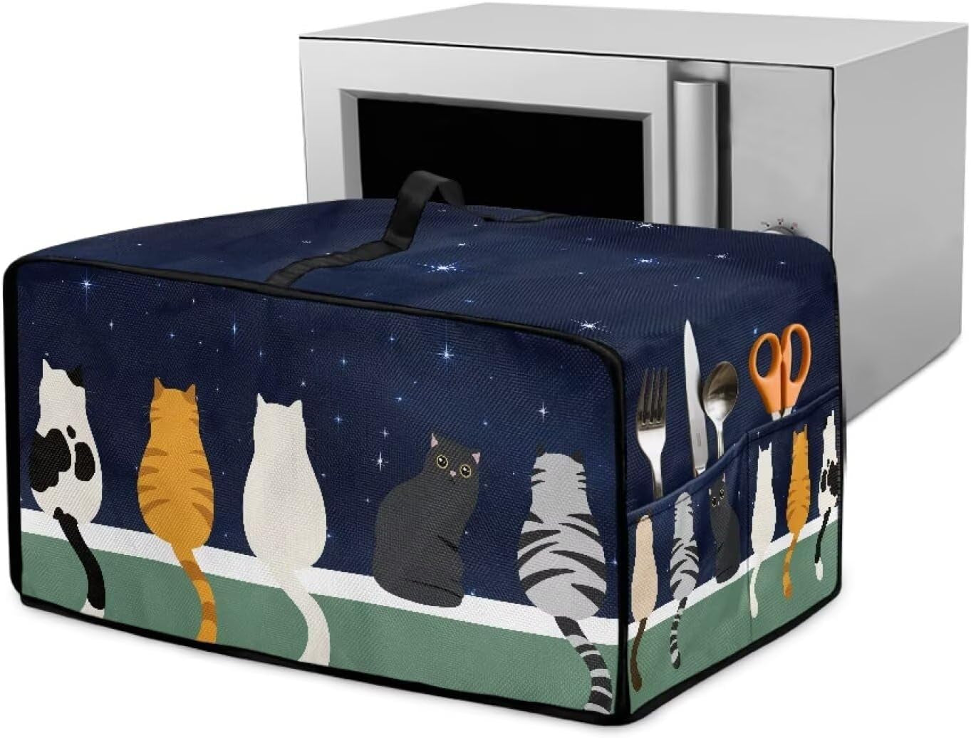 small-appliance-covers-cute-cat-toaster-oven-cover-4-slice-kitchen-appliance-dust-protector-18-5x14-5x-9-compatible-with-toaster-bread-machine