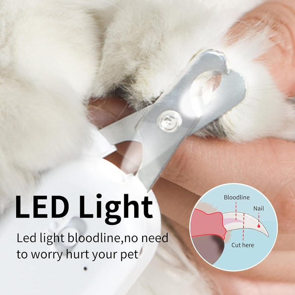 PAKEWAY Pet Nail Clipper with LED & -U-V Light, Cat Claw Trimmer with Ultra Bright LED Light for Nail Bloodline to Avoid over Cutting, Sharp Angled Blade Grooming Tool for Dog Cat Rabbit Small Animals3