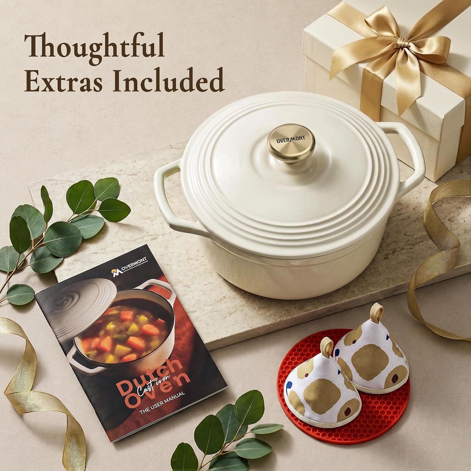 enameled-cast-iron-dutch-oven-5-5qt-pot-with-lid-cookbook-cotton-potholders-heavy-duty-cookware-for-braising-stews-roasting-sourdough-baking-white