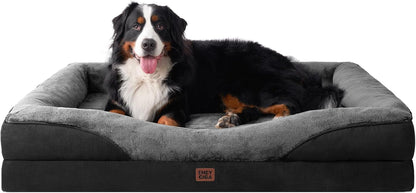 EHEYCIGA Orthopedic XL Dog Bed for Large Sized Dog, 42X30 Inch Extra Large Memory Foam Dog Couch Bed with Sides, Waterproof Liner & Washable Removable Cover, Bolster Pet Sofa, Grey32