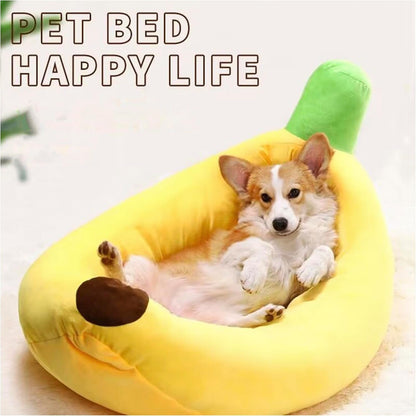 Dog & Cat Bed for Indoor Cats Relaxing Banana Mattress Fluffy Pet Mattress Waterproof Memory Foam Pet Bed with Sides Suitable for Small and Medium-Sized Dogs and Cats Guinea Pig Bed (Small)2