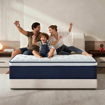 Queen Mattress,12 Inch Queen Size Mattresses in a Box, Hybrid Pocket Spring Mattress with Certipur-Us Certified Foam, Fiberglass Free, Cool Sleep Technology 80''L X 60''W1