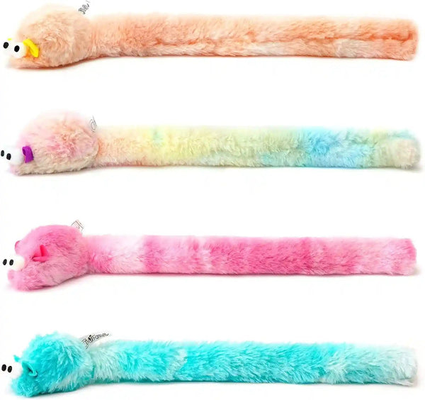 CHIWAVA 4 Packs 15 Inch Long Soft Plush Cat Toys Mice with Bell Rustle Sound Small Mouse Activity Interactive Toy2
