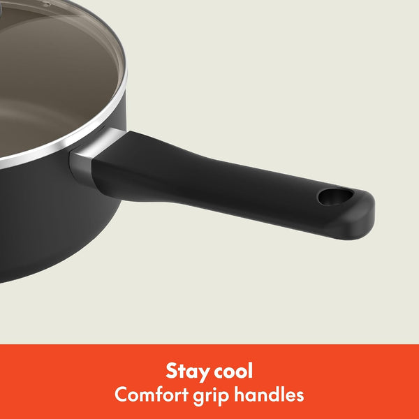 21 Piece Kitchen Set with Evergood™ Ceramic Nonstick Coating​, Dishwasher & Oven Safe, All Stovetops Compatible, Tempered Glass Lids & Cool Touch Handles, Black6