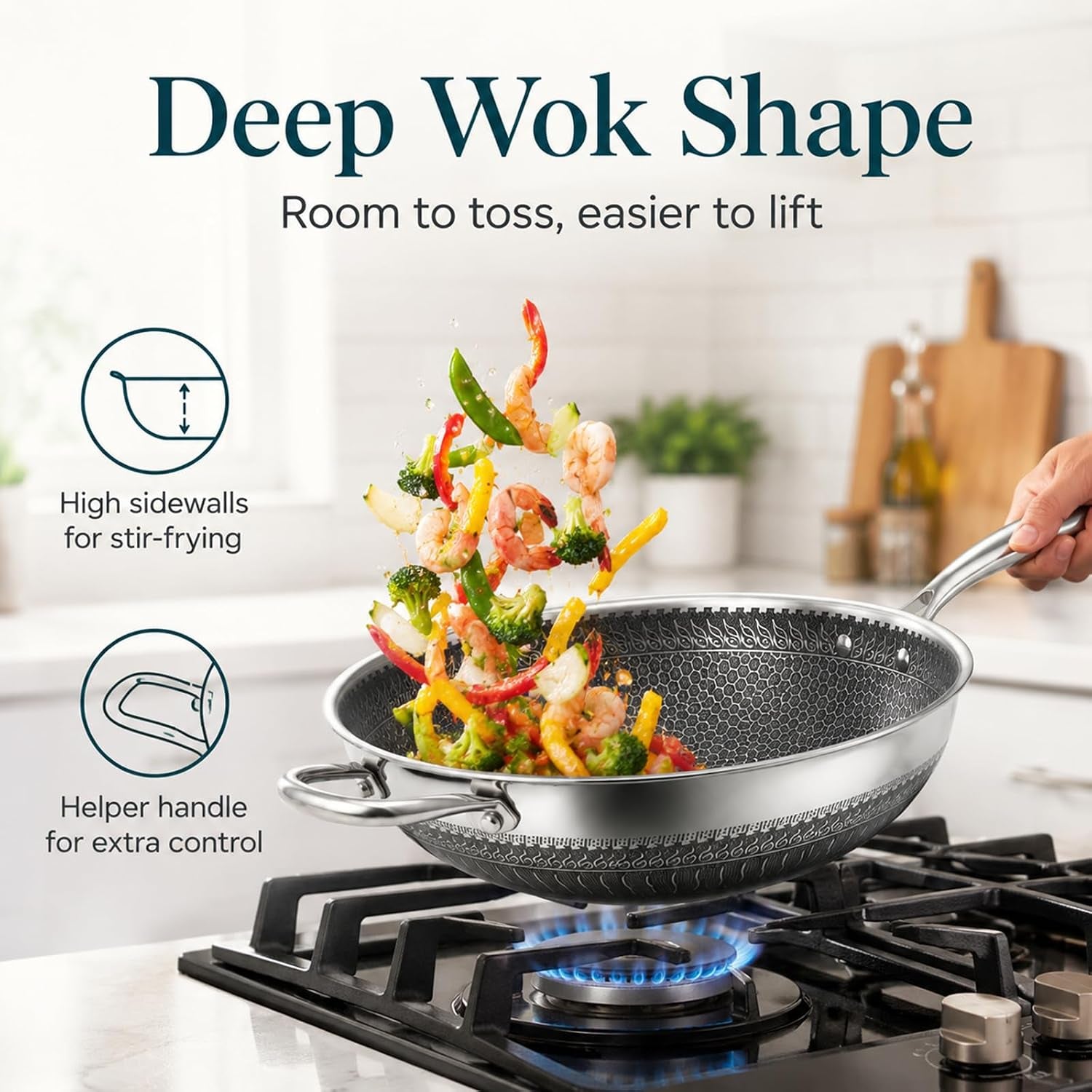 12-6-inch-stainless-steel-honeycomb-wok-pan-with-standing-glass-lid-flat-bottom-stir-fry-pan-for-induction-gas-electric-stoves-physical-stick-resistant-surface-dishwasher-safe