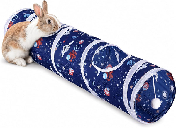 Mechpia Rabbit Toys, Large Bunny Hideout Tunnel and Tube for Rabbit Guinea Pig Chinchilla Ferret Rat7