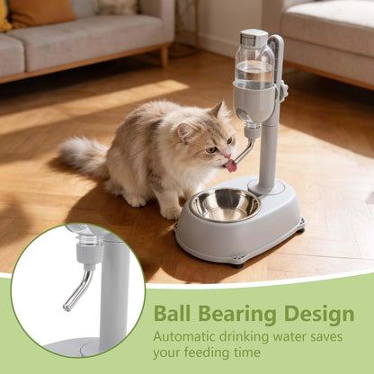 2 in 1 Pet Standing Water Dispenser, 500Ml Pet Water Dispenser with Stand, Height Detachable Pet Standing Water Dispenser Bowl for Cat, Rabbit, Golden Hamster, 11 X 7.7 X 15.4In4