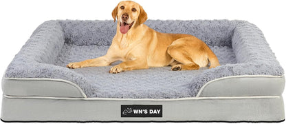 Orthopedic Dog Bed for Large Medium Sized, Washable Memory Foam Large Dog Bed, Medium Pet Sofa with Removable Cover, Washable Waterproof Pet Couch Beds(Grey, L)9
