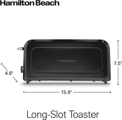 Slim Extra Wide Long Slot 2 Slice Toaster | Browning Control with 7 Shades | Auto Shutoff | Bagel & Cancel Buttons | Modern Slim Design Fits Any Space | Black | 229898