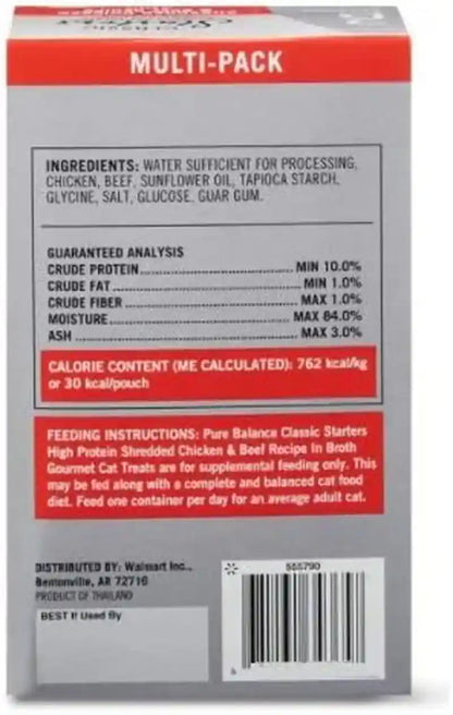 Pure Balance Classic Starters Gourmet Cat Treats, Shredded Chicken & Beef in Broth, 1.4 Oz, 5 Pack3