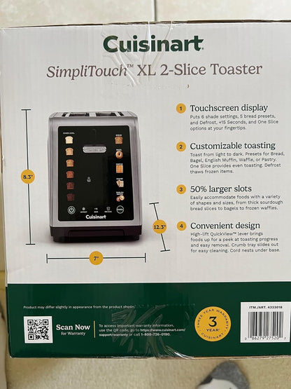 Simplitouch™ XL 2-Slice Toaster | Touchscreen Display, 50% Larger Slots3
