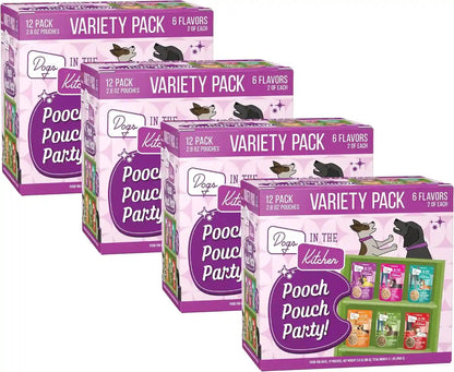 Weruva Dogs in the Kitchen, Variety Pack, Pooch Pouch Party!, Wet Dog Food, 2.8Oz Pouches (Pack of 12)15