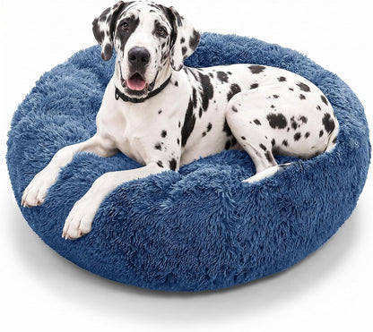 JOLLYVOGUE Small Dog Bed, Calming Soft Anti-Anxiety Donut Cat Bed, Washable round Fluffy Cushion for Small and Medium Pets (20")38