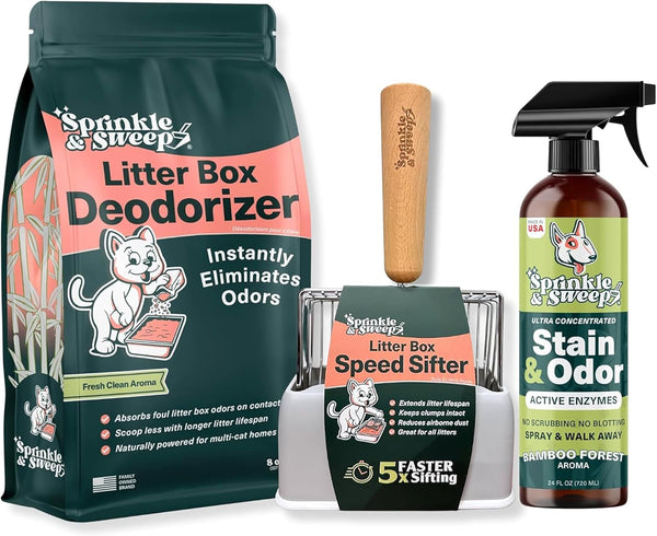 Sprinkle & Sweep: Litter Box Deodorizer - 8Oz Bag - Cat & Kitten Home Odor Neutralizer, Ultra-Absorbent Formula, Non-Toxic & Safe, Pet Smell Control10