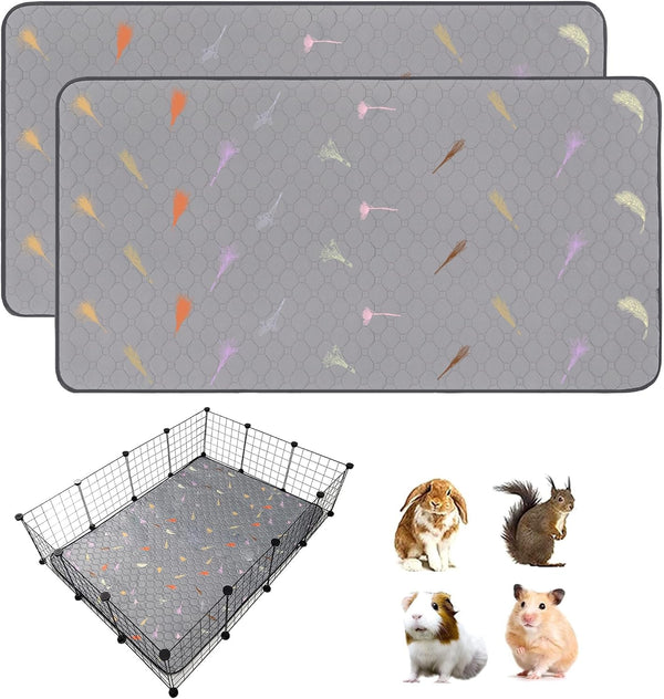 2Pcs Guinea Pig Cage Liners,Guinea Pig Fleece Cage Liners24''X48'' Super Absorbent Washable Pee Pads Reusable for Rabbit Hamster Chinchilla13