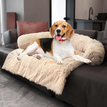 Calming Dogs/Cats Bed Mats, Dog Pad Washable Removable Couch Cover, Plush Long Fur Mat for Pets, Waterproof Lining, Perfect for Small, Medium and Large Dogs and Cats (Gradient Gray, 36"X31")9