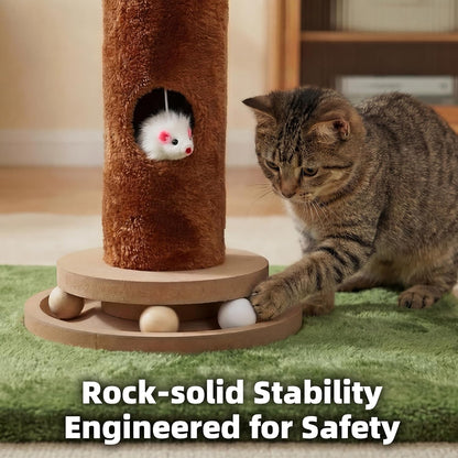 Fantasreen Cat Scratching Post 35'' Tall with Toy Mouse for Indoor Cats, Green5