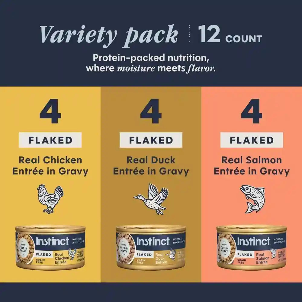 instinct-flaked-entrees-wet-canned-cat-food-variety-pack-3-oz-12-count-tender-flaked-cuts-in-savory-gravy-high-protein-real-meat-whole-food-ingredients-grain-free-hydration-support