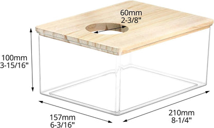 QWORK Hamster Sand Bath Box – Clear Acrylic Habitat Bath with Wooden Lid for Dwarf Hamsters, Digging & Grooming8
