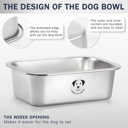Stainless Steel Dog Bowls for Large Dogs, High Capacity Metal Dog Food Bowls, Food and Water Bowl for Larges, X-Large, and Big Dogs 1.25 Gallons7