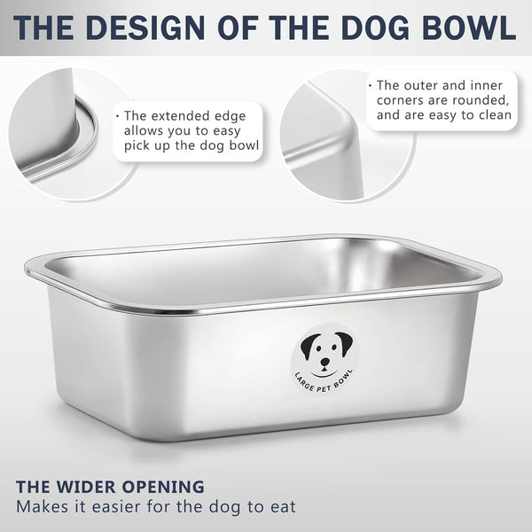 Stainless Steel Dog Bowls for Large Dogs, High Capacity Metal Dog Food Bowls, Food and Water Bowl for Larges, X-Large, and Big Dogs 1.25 Gallons7
