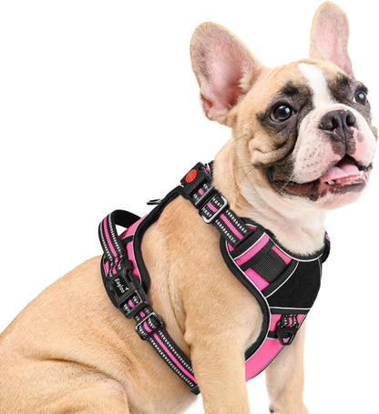 Eagloo Dog Harness No Pull for Large Dogs, Easy on & off with 3 Buckles | No Choke with Front Clip, Adjustable Fit, MOLLE System, Reflective Vest, Easy Control for Walking, Black, Large16