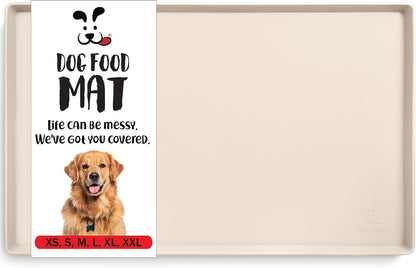 Dogbuddy Dog Food Mat – Waterproof Dog Bowl Mat for Food and Water, Silicone Pet Feeding Mats for Floors, Non-Slip Placemat with High Edges for Dogs Bowls, Puppy Essentials (L: 24" X 16", Shadow)16