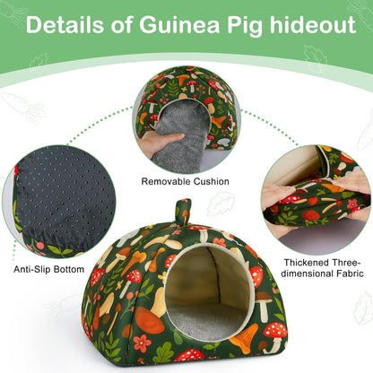 Bienbee Guinea Pig Hideout, 2 Piece Washable Set for Small Animals Small | Guinea Pig Bed with Soft Plush, Resilient Padding, and Easy Machine Washing for Resting Hiding and Tunnel Playing5