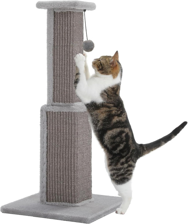 PAWZ Road Large Cat Scratching Post 32" Tall Black Cat Scratcher | Heavy Duty Cat Post with 16X16”Large Base Covered Sturdy Woven Sisal Scratcher and Cat Toy Ball for Adult and Indoor Cats9