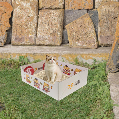 Portable Collapsible Cat Litter Box, Foldable Disposable Fiber Litter Tray 38X29X12Cm, Travel-Friendly Indoor Outdoor Kitten Potty for Pet Cleaning and Housebreaking6