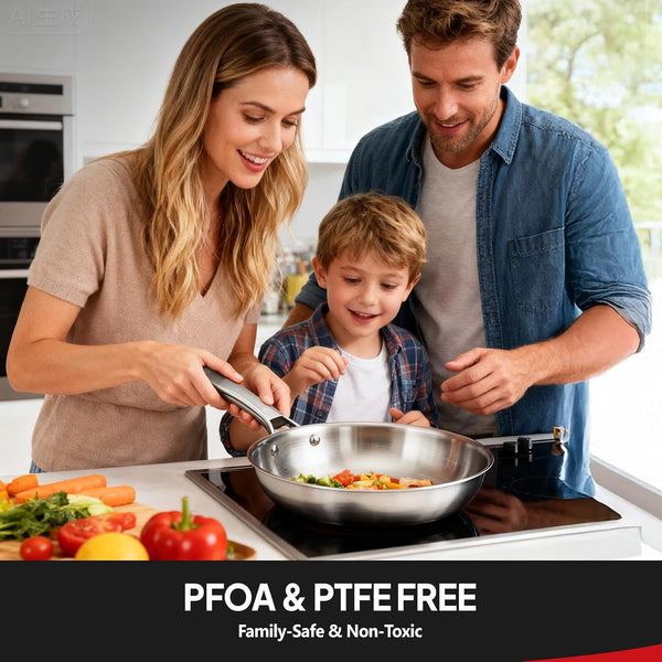 11-Pcs Stainless Steel Cookware Set, Tri-Ply Pots and Pans Set, Non-Toxic Kitchen Set, PFOA & PTFE Free, Full Clad Frying Pans, Saucepans, Saute Pan & Stock Pot, Compatible for All Cooktops8