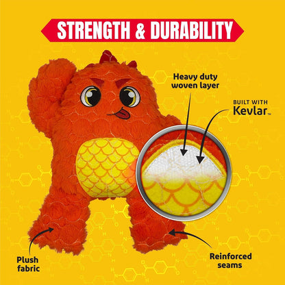 Bite Force Dog Toy - Large Durable & Strong Plush Orange Monster Dog Toy, Kevlar-Reinforced for Aggressive Chewers4