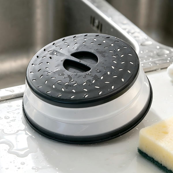 Small Collapsible Microwave Splatter Cover (Gray, 8 IN) | Microwave Plate Cover with Steam Vent，Bpa-Free Silicone & Plastic4