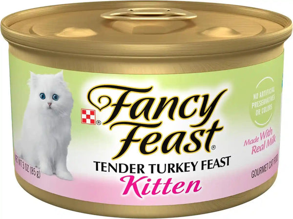 Purina Fancy Feast Kitten Tender Turkey Feast Wet Kitten Food Pate - (Pack of 24) 3 Oz. Cans1