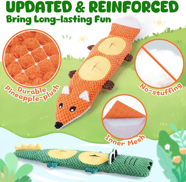 XIUGOAL Dog Toys for Aggressive Chewers, 2 Pack No Stuffing Dog Toys for Boredom and Teething, Squeaky Chew Toy for Small, Medium Breed to Keep Them Busy4