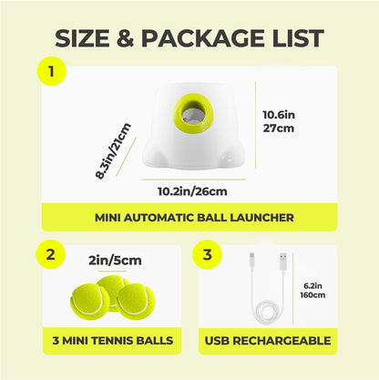 ALL for PAWS Automatic Dog Ball Launcher, Interactive Fetch Toy for Small to Medium Dogs, Pet Thrower Machine for Indoor & Outdoor Play, 3 Pcs 2-Inch Balls Included10