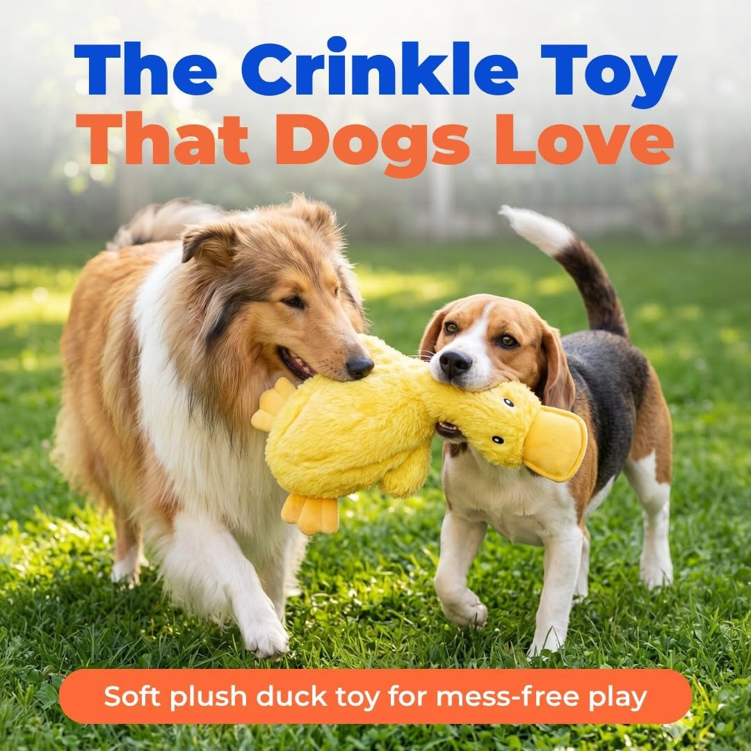 best-pet-supplies-interactive-squeaky-dog-chew-toy-ideal-dog-toys-for-chewers-small-medium-large-dogs-and-fetch-lovers-crinkle-duck-yellow-large
