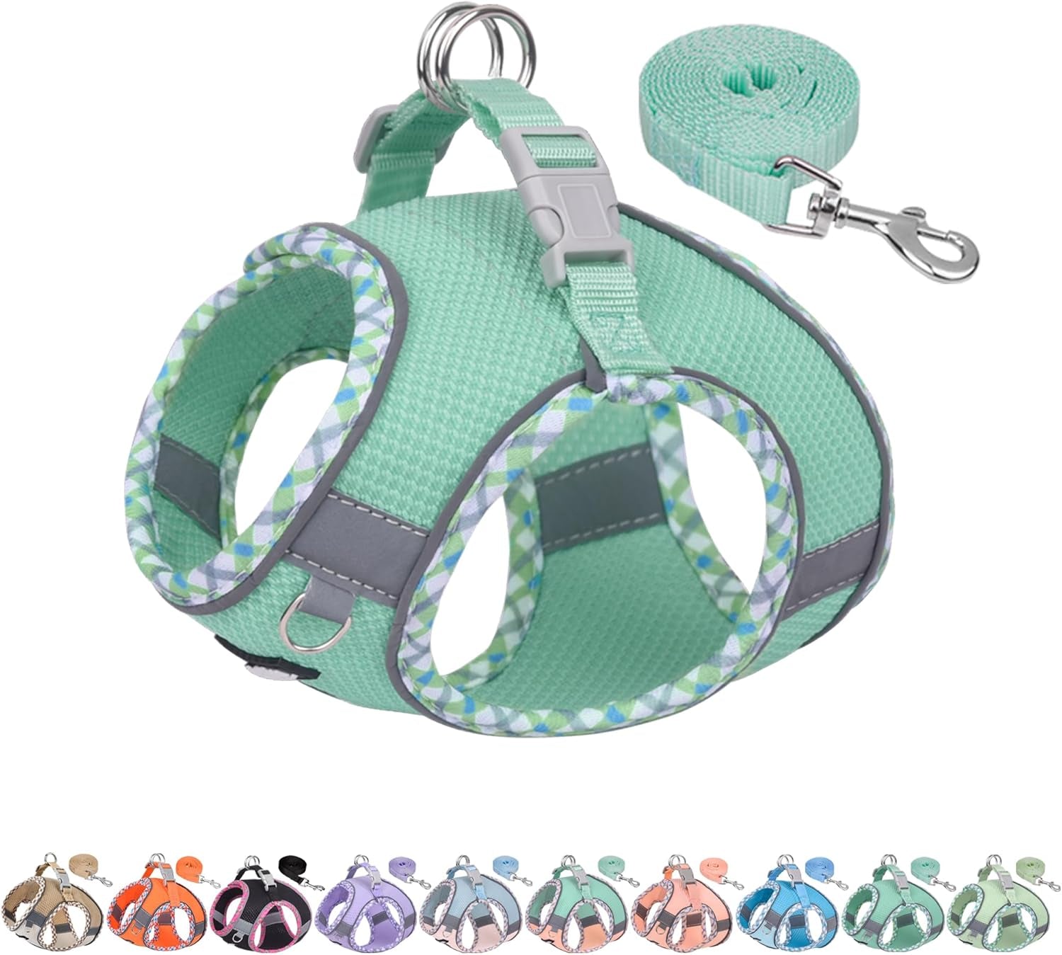 aiitle-tiny-dog-harness-lightweight-mesh-step-in-vest-for-puppy-reflective-escape-proof-design-with-high-stick-magic-tape-indoor-outdoor-use-for-chihuahua-maltese-shih-tzubrown-beige-xxxs