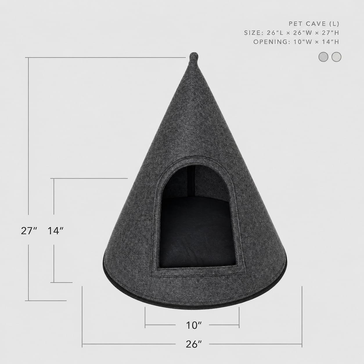 cat-bed-cat-cave-premium-felt-cat-bed-enclosure-for-indoor-cats-and-other-pets-stylish-indoor-pet-house-dark-grey-medium