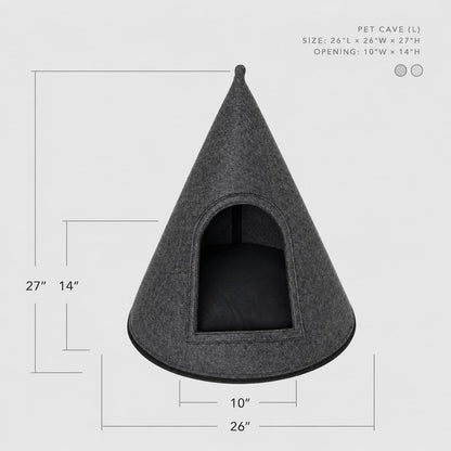 Cat Bed - Cat Cave Premium Felt Cat Bed Enclosure for Indoor Cats and Other Pets, Stylish Indoor Pet House, Dark Grey (Medium)2