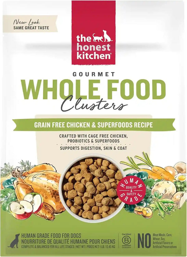 The Honest Kitchen Grain Free Beef & Superfoods Whole Food Clusters, Human Grade Dry Dog Food, Vet-Crafted Nutritional Support for Skin, Coat, Digestion & Overall Wellness, 5 Lb Bag22