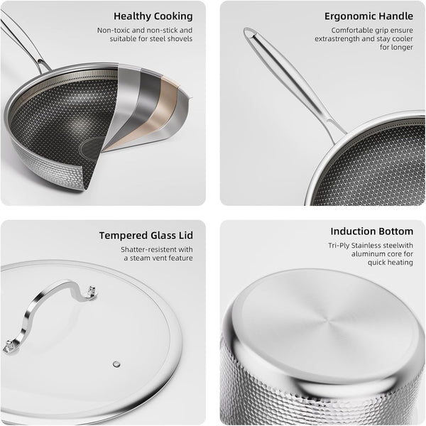 7 Pcs Stainless Steel Nonstick Pots and Pans Set | PFOA Free Cookware, Dishwasher and Oven Safe, Induction Compatible6