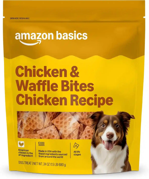 Amazon Basics Dog Treats Chicken and Waffle Bites 24Oz (Previously Wag)1