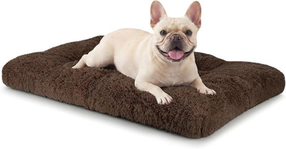 JOEJOY Large Dog Bed Crate Pad, Deluxe Plush Washable Dog Beds Fulffy Soft Kennel Pad Anti-Slip Pet Sleeping Mat for Extra Large Medium Small Dogs, 40" X 27", Beige19