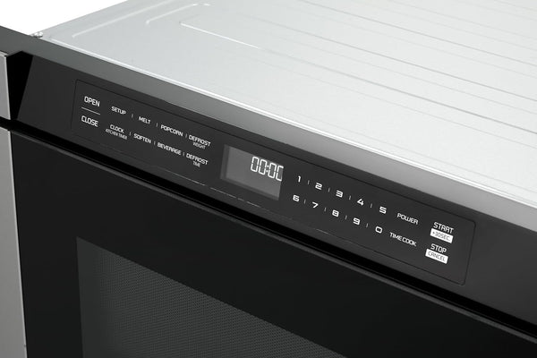 23.5 Inch Built-In Drawer Microwave Oven, 1.1 Cu. Ft., Touchscreen Control, Stainless Steel, Flat-Bed Design, Electric Drawer Open7