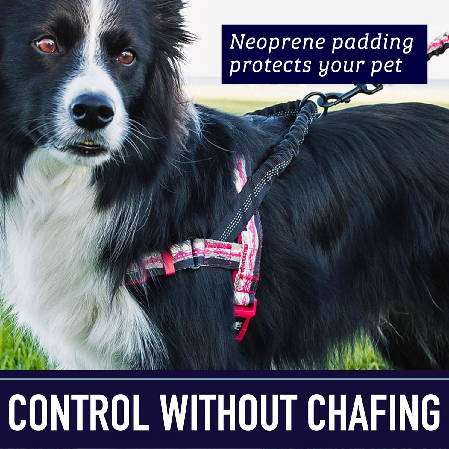 leash-boss-no-pull-dog-harness-easy-walk-for-small-medium-and-large-pets-reflective-with-rear-and-front-clip-attachment-blanket-pattern-medium