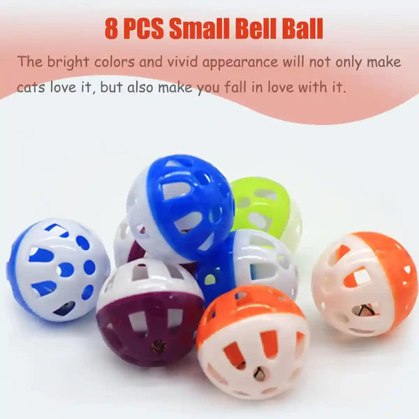 Cat Jingle Balls Toys, 24 Pcs Bell Balls Cat Toys, Lightweight, Interactive, Assorted Colors Ball Toy for Kitten Training and Play4